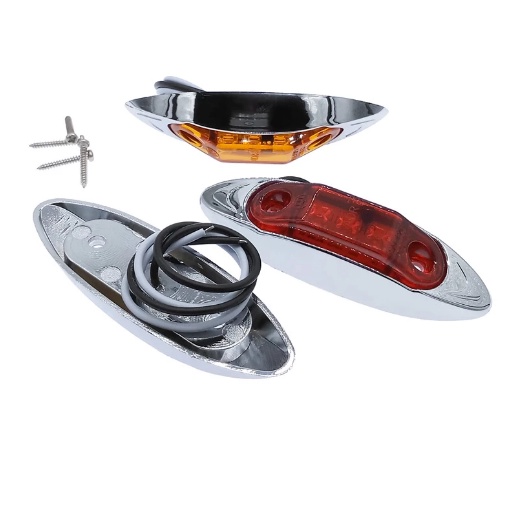 Đèn Led 3 Bóng 12/24V Màu Trắng Đỏ Cho Xe Tải