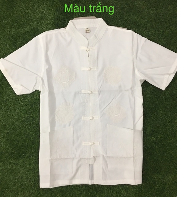 Áo sơ mi cổ tàu nam trung niên