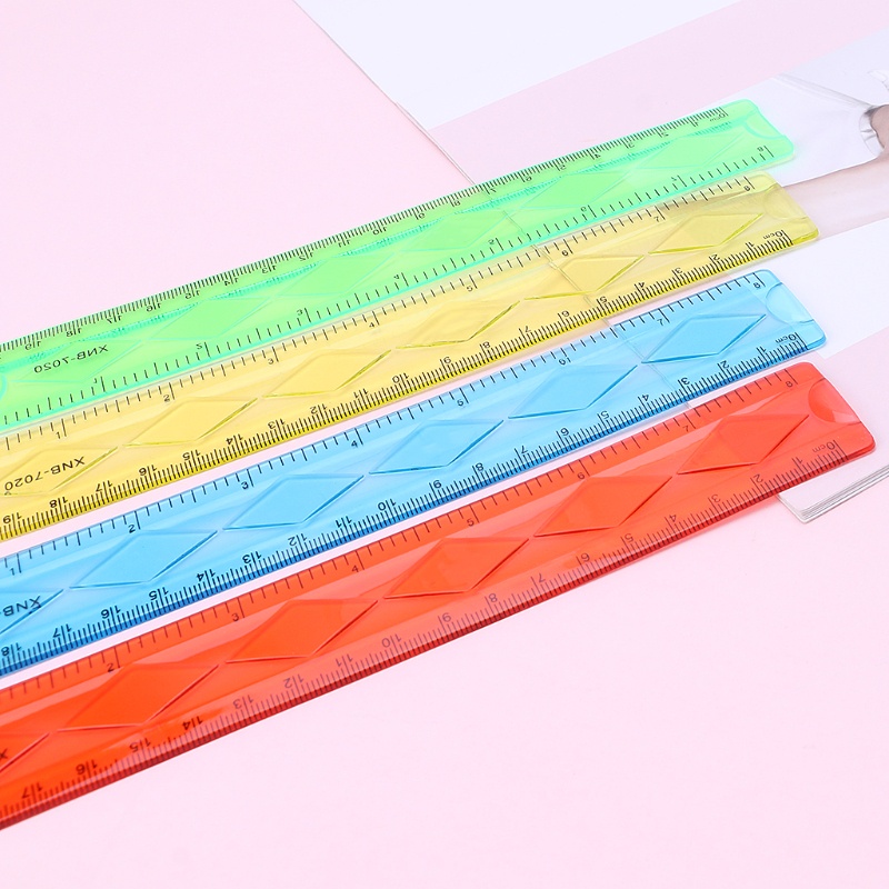 Thước Nhựa Đo Lường Hai Mặt Chống Vỡ Đa Năng Cho Học Sinh