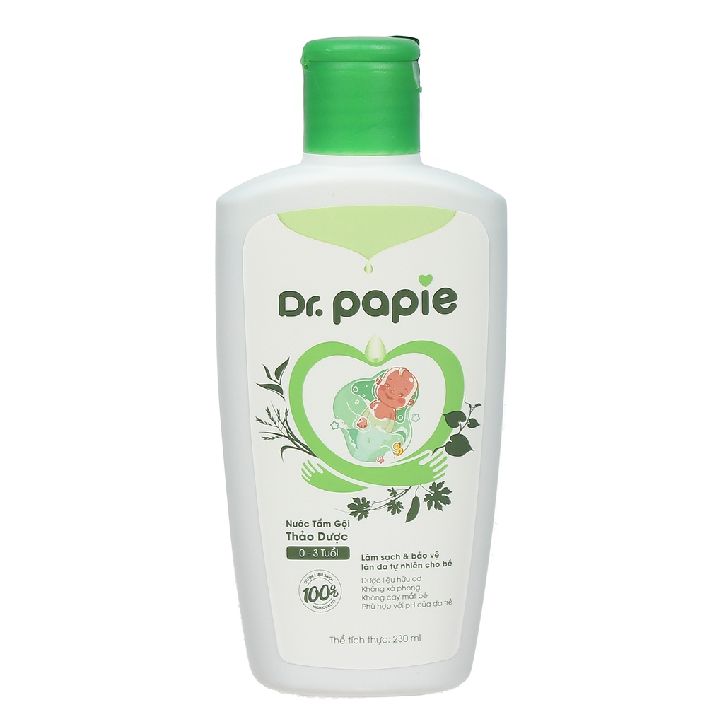 Nước tắm gội thảo dược Dr.Papie 230ml