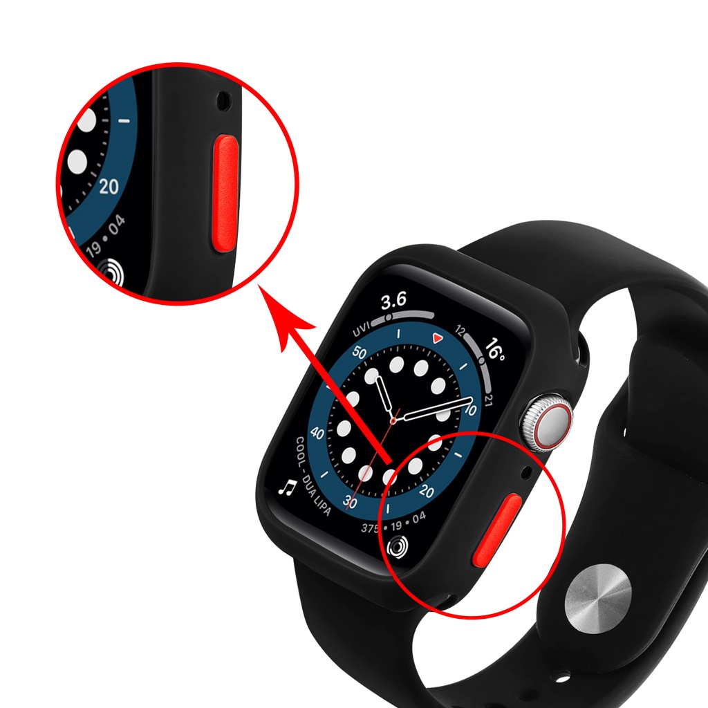 Ốp Nhựa TPU Mềm Có Nút Màu Sắc Cho Đồng Hồ Thông Minh Apple Watch Series 7 / 41mm / 45mm