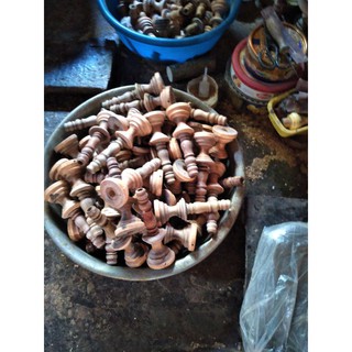 đèn thờ gỗ tràm (đèn cầy trung) cặp đèn thờ cúng