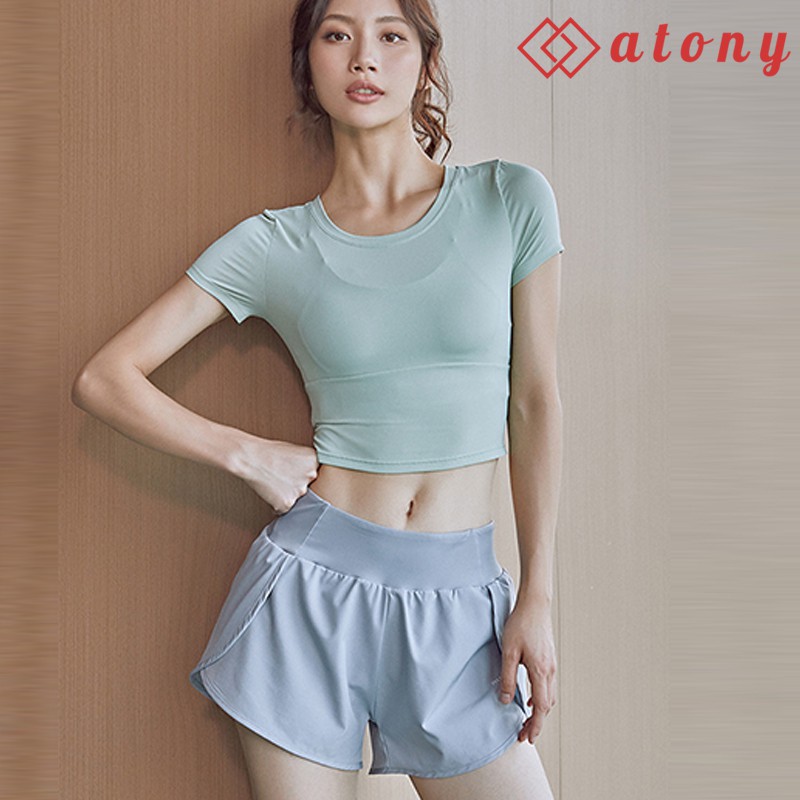 Quần Tập Gym Nữ ATONY, Kiểu Quần Short Cao Cấp, Thiết Kế 2 Lớp, Co Giãn Tốt, Có Túi Đựng Điện Thoại