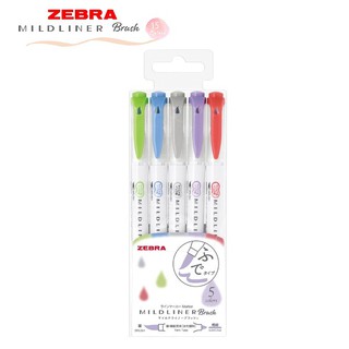 Set 5 bút 2 đầu ZEBRA MILDLINER BRUSH