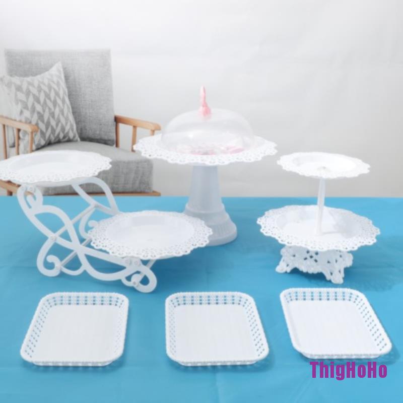 Set 1/2/3 khay đựng bánh/ trái cây 2/3 tầng có giá đỡ sáng tạo