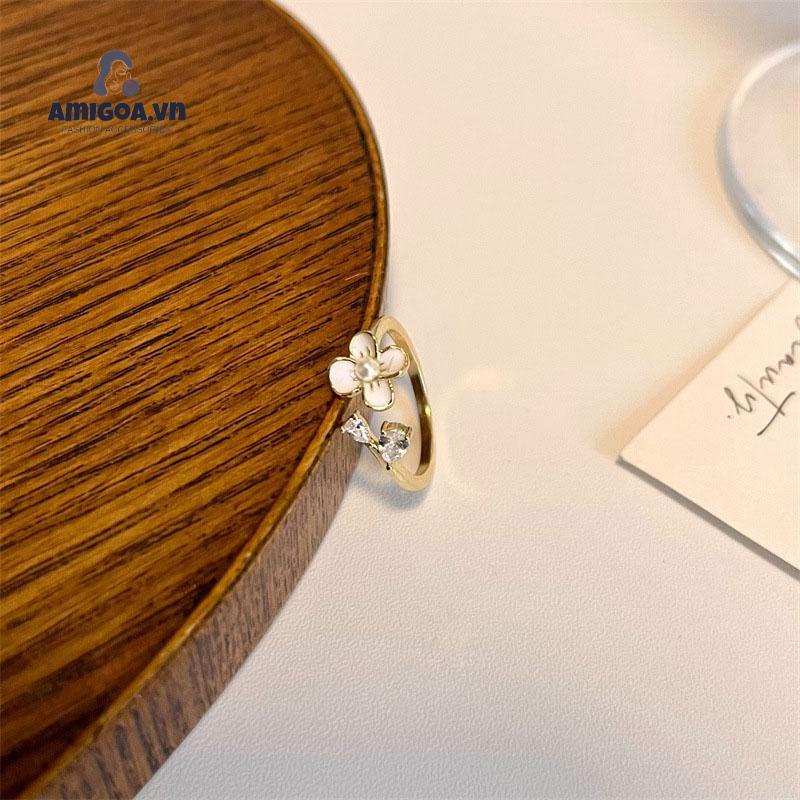 ✨✨Nhẫn thời trang nữ NH06 hình hoa lá đính đá tuyệt đẹp