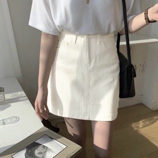 Chân váy Kaki form chữ A basic đen nude trắng (ảnh thật)
