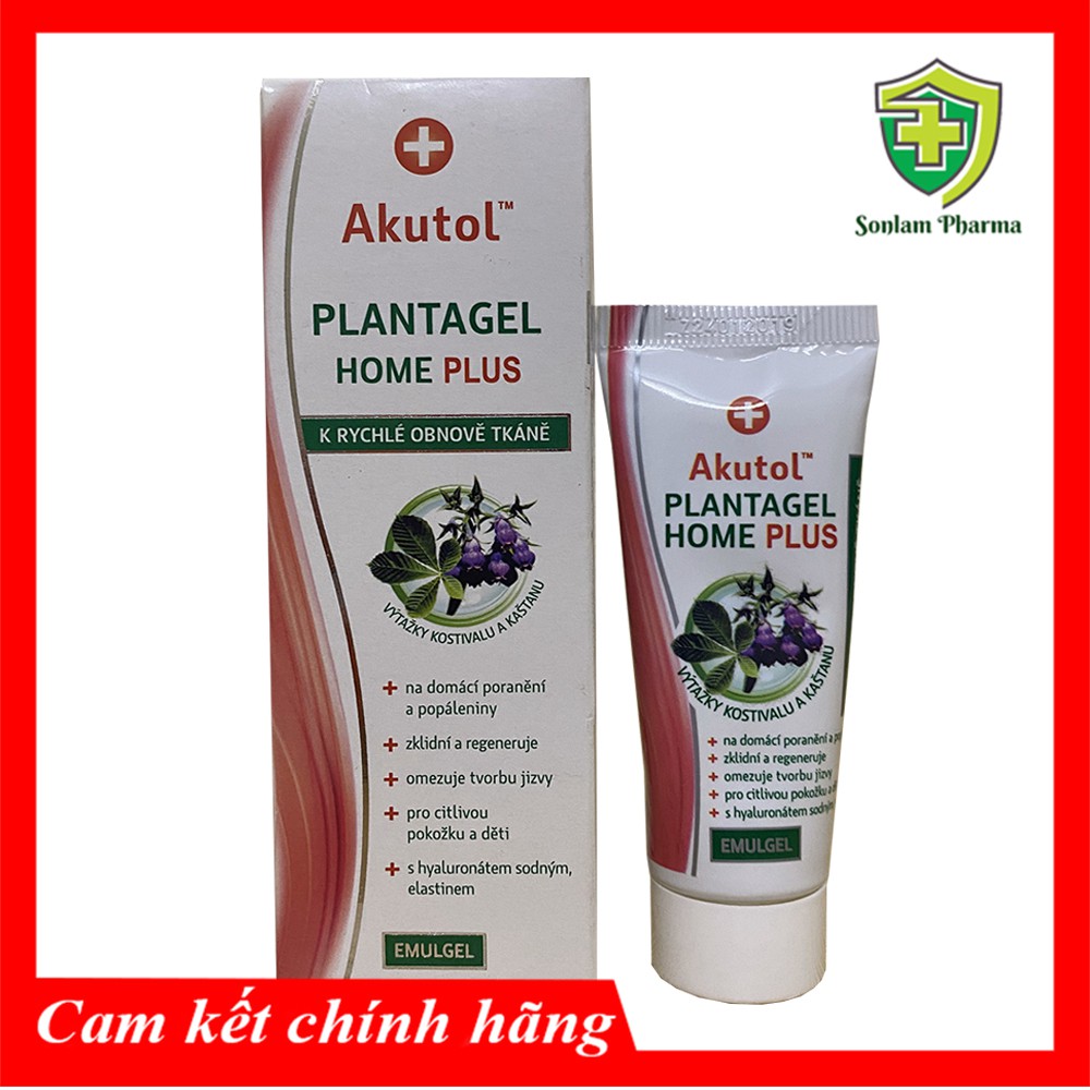 Akutol Plantagel Home Plus - Dạng Gel 20g - Hỗ Trợ Phục Hồi Vết Bỏng Và Các Tổn Thương Trên Da