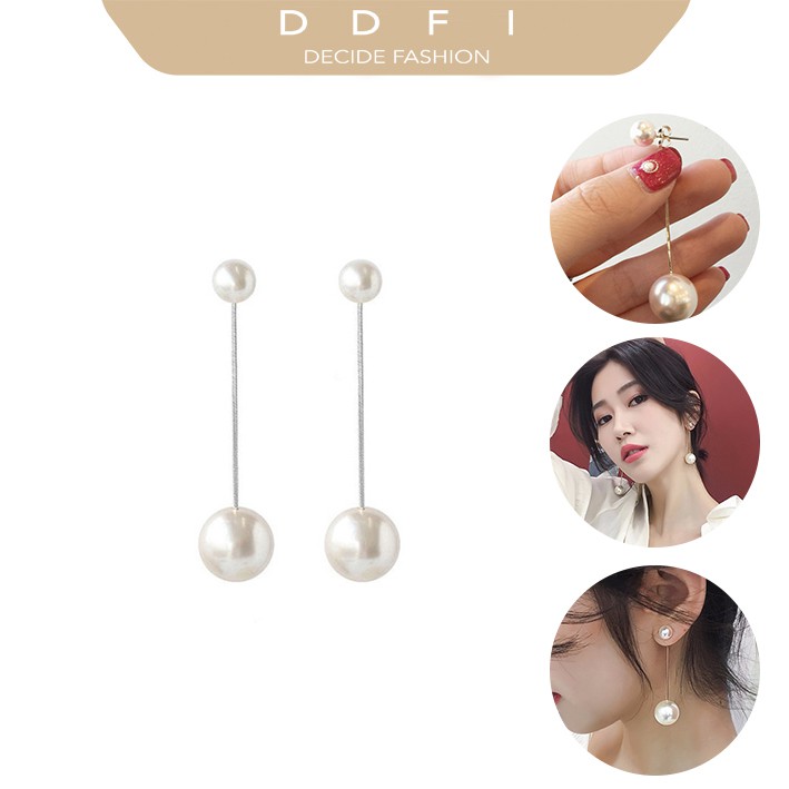 (Hàng sẵn sàng) DDFI - Người nổi tiếng Hoa tai tròn ngọc trai thanh lịch dành cho phụ nữ