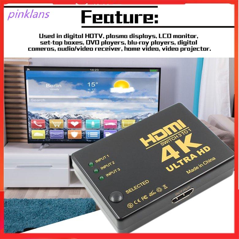 Bộ Chia Âm Thanh Hdmi 3 Vào 1 Ra 4k Chất Lượng Cao