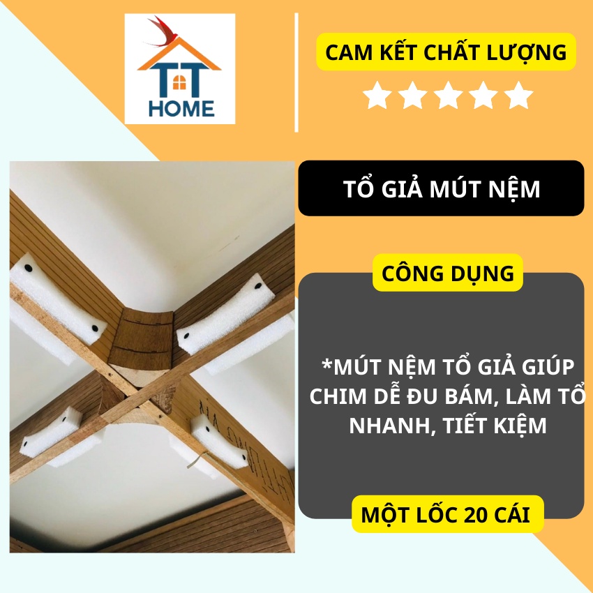 Tổ giả mút nệm ⚡ GIÁ TỐT NHẤT ⚡ Mút nệm tổ giả giúp chim dễ đu bám, làm tổ nhanh, tiết kiệm