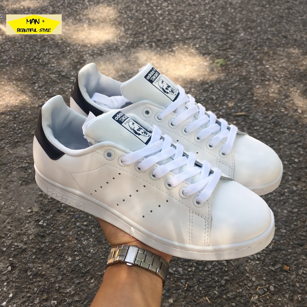 Giày thể thao STAN SMITH trắng gót xanh than