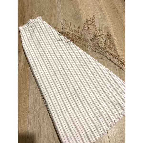 Rosy.Vintage| Chân váy Nhật chữ A xô sọc nâu