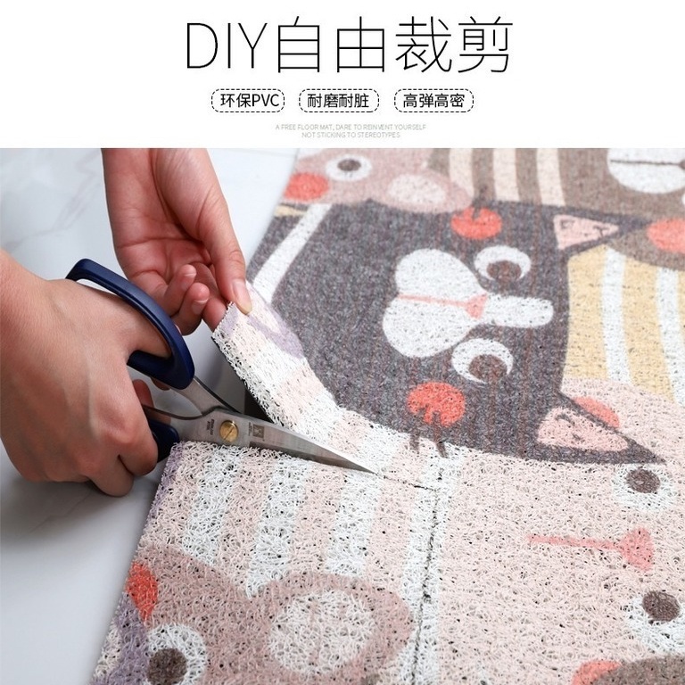 Thảm Lót Sàn Hình Tròn Bằng Pvc In Hoạt Hình Dễ Thương