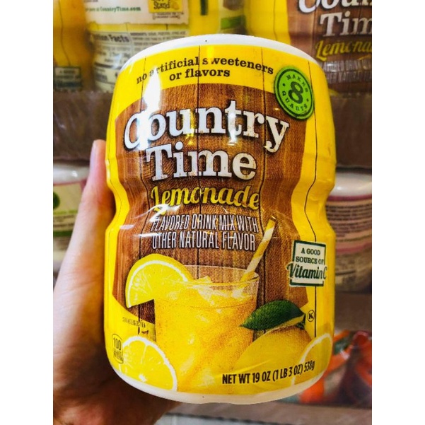 BỘT TRÁI CÂY CHANH/CHANH HỒNG/CHANH CHERRY COUNTRY TIME 538G -USA