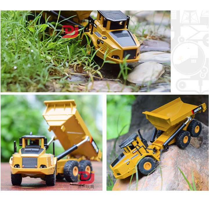 Xe tải chở hàng bằng sắt đồ chơi trẻ em mô hình tỉ lệ 1:50 hãng Hiunatoy