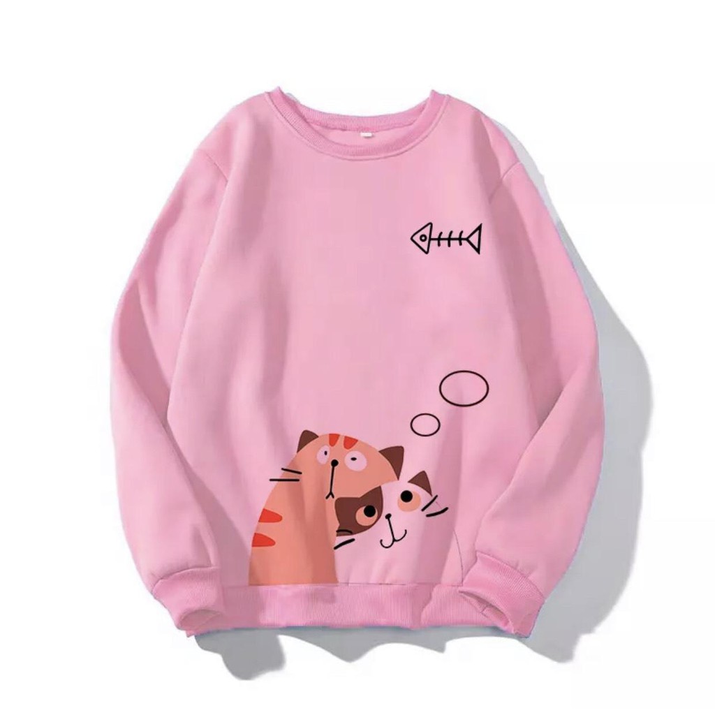 ÁO SWEATER IN MÈO DỄ THUƠNG