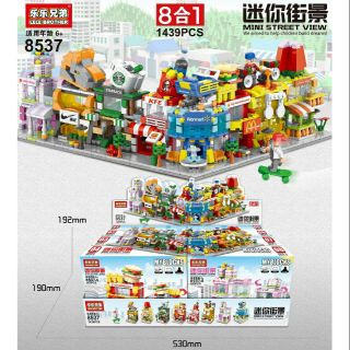 Combo 8 LEGO LELE MINI STREET khu phố giải trí