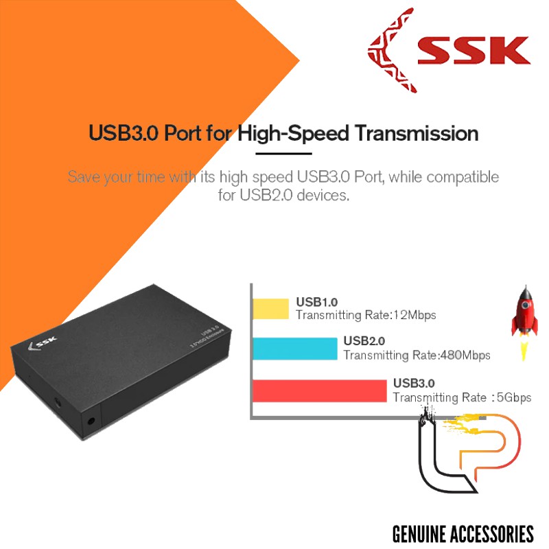 Hộp Đựng Ổ Cứng 3.5 inch USB 3.0 SSK HE-G3000 - HDD Box 3.5 SSK HE-G3000