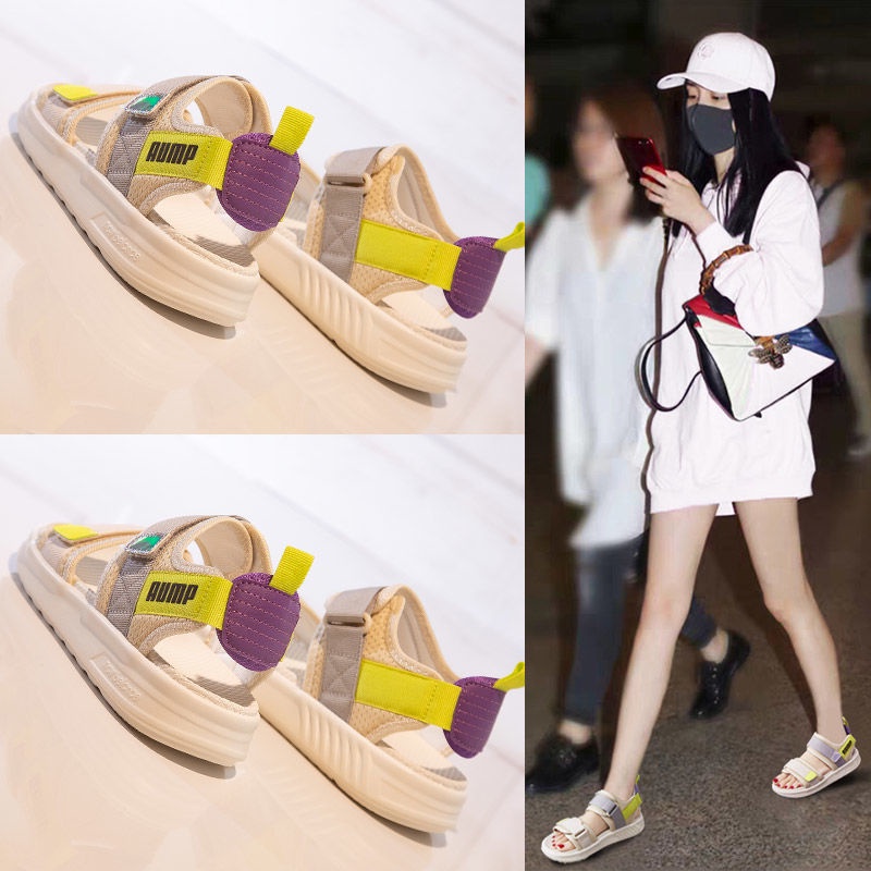Giày Sandal Thể Thao Quai Dán Thời Trang Xu Hướng Mới Cho Nữ Sinh