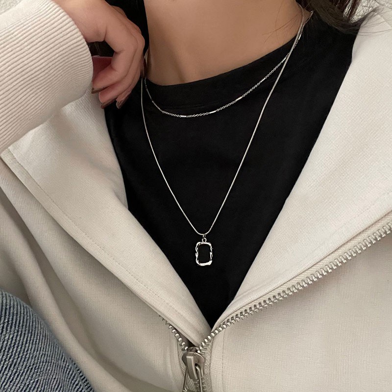Fashion simple square pendant necklace temperament necklace