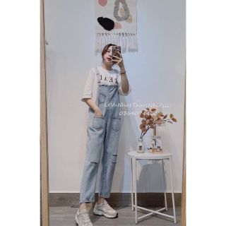 [ BAO ĐẸP ⚡HÌNH THẬT SHOP CHỤP ] set yếm jean kèm áo pull [ FREESHIP + HÀNG SẴN]