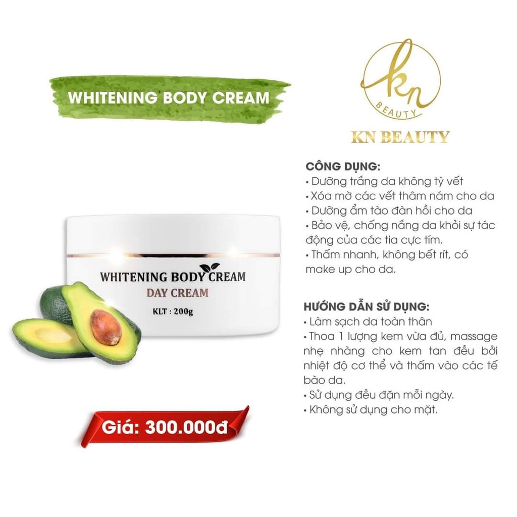 Kem Dưỡng Da Body Ban Ngày KN Beauty - Whitening Body Cream 150gram