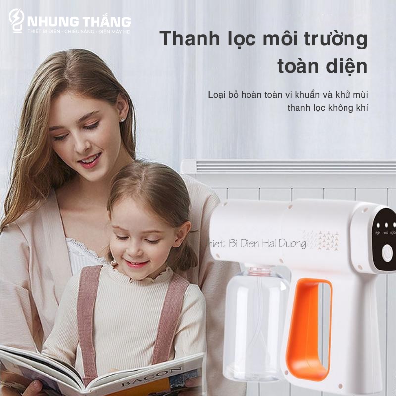 Máy Phun Khử Khuẩn Nano Cồn K6x - Súng Xịt Khử Khuẩn Cầm Tay Cao Cấp - Tích Hợp 6 Đèn UV Diệt 99% Vi Khuẩn