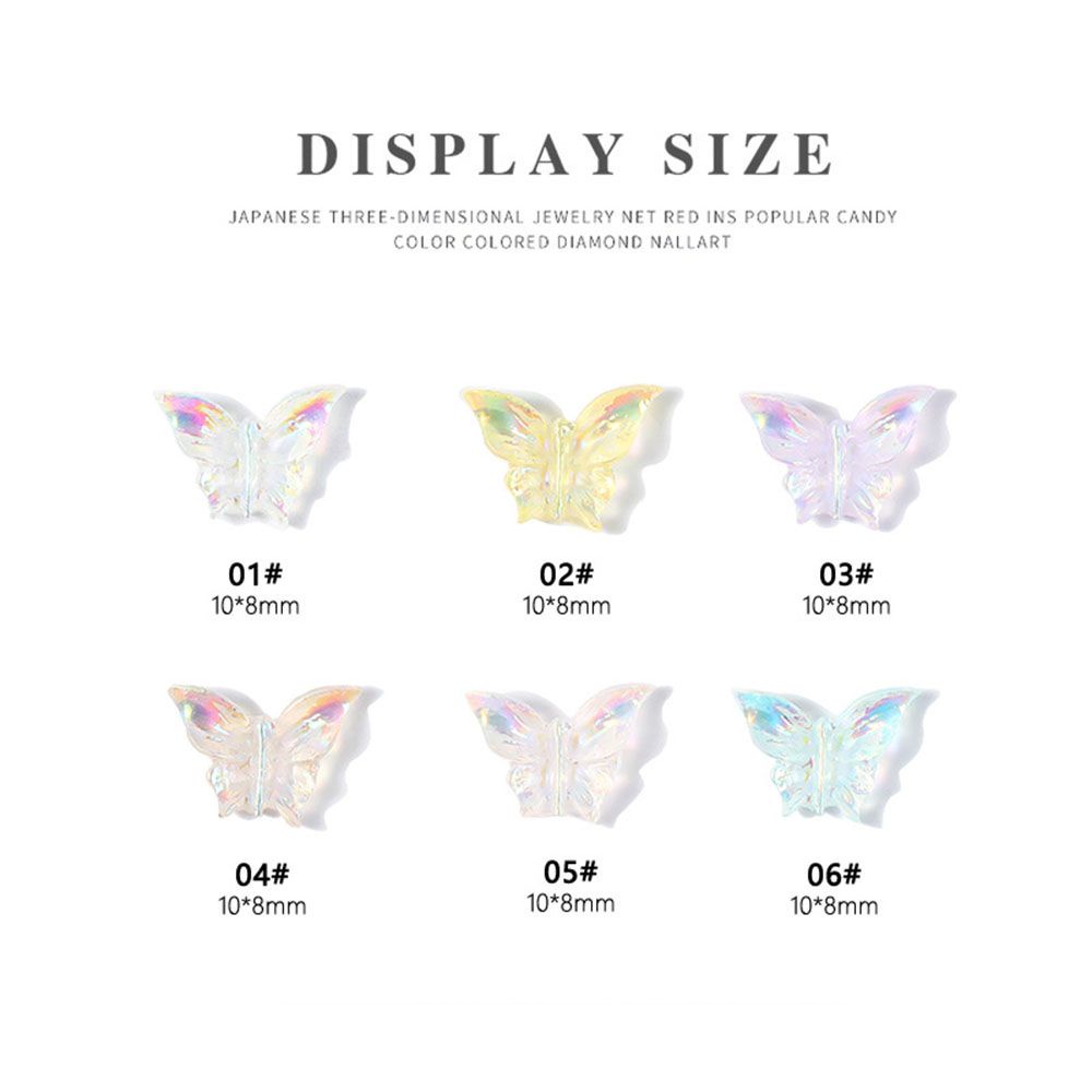 [Hàng mới về] Phụ Kiện Trang Trí Móng Tay Hình Bướm Nhiều Màu Bằng Nhựa Resin Thời Trang Diy
