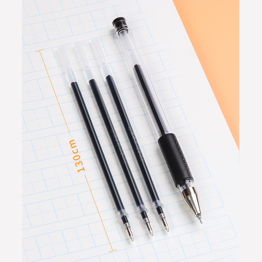 Ruột bút gel nước Béo shop , ngòi bút bi 13cm mực xanh đỏ đen 0.5mm dùng thay bút bi nắp cài viết êm, nhanh khô RB02