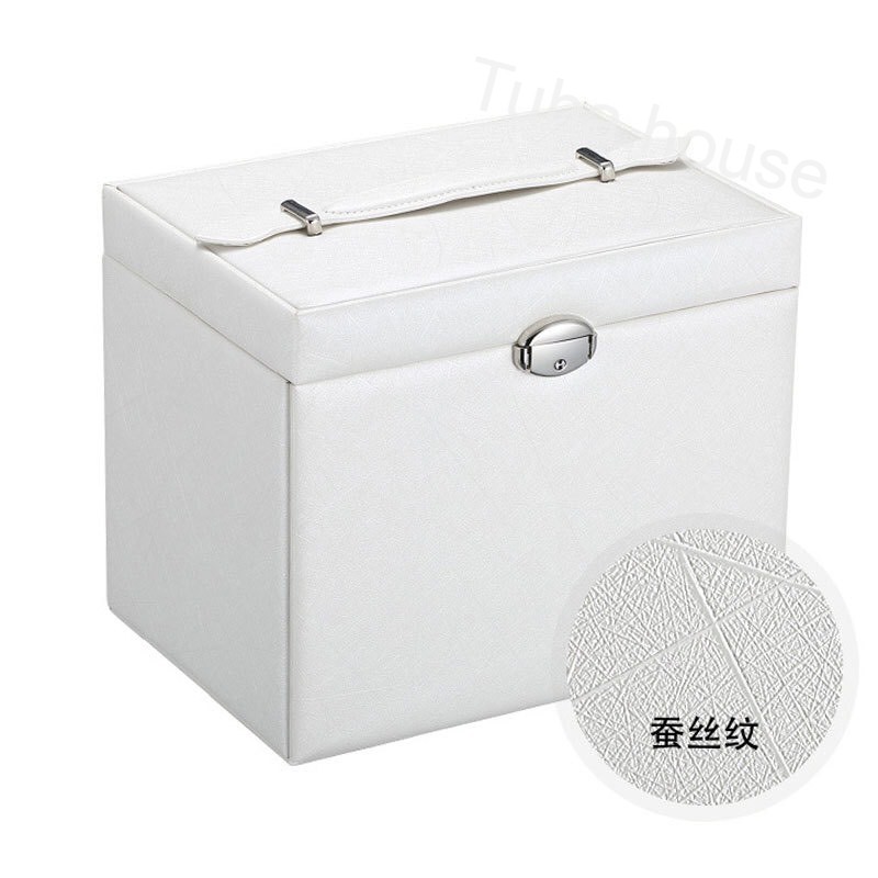 Hộp đựng trang sức bọc da 5 tầng 2 ngăn đựng dây chuyền T15 chứa hộp nữ trang mini