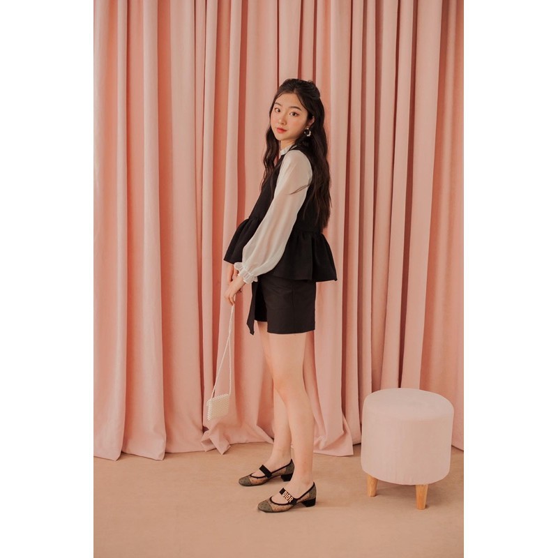 Sơ Mi Phối Ogazan Dáng Babydoll- Hàng Thiết Kế Cao Cấp made by TeamLU