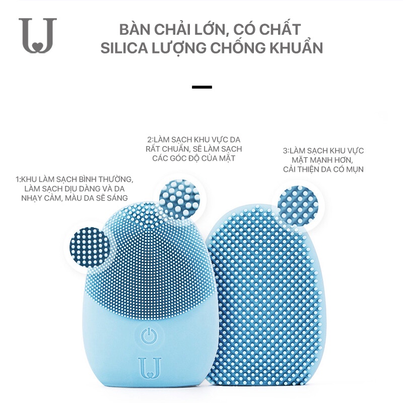 Máy rửa mặt Dụng cụ rửa sóc massage Máy xông mặt Miếng rửa mặt silicon Xiaomi Jordan Judy NV0001
