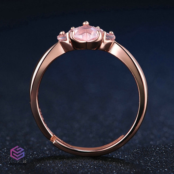 Nhẫn Hở Đính Đá Zircon Hình Dấu Chân Chó Mèo Dễ Thương