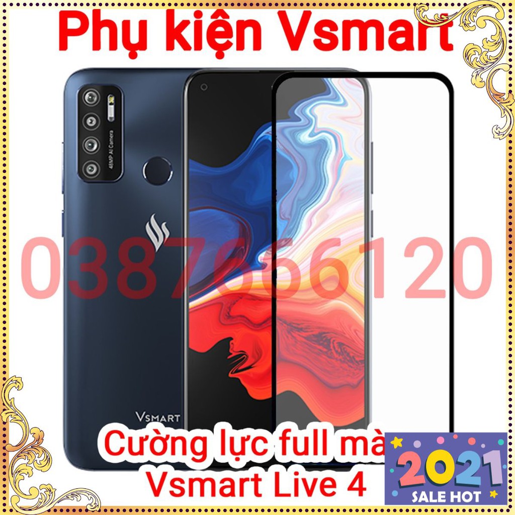 Kính cường lực Full màn hình 9H Vsmart Live 4