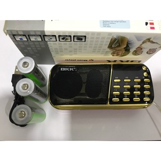 [CHÍNH HÃNG] Loa FM/Thẻ Nhớ/USB/Nghe Kinh Phật BKK K39 Có Đèn Pin, 3 Pin Siêu Trâu