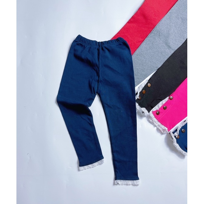 QUẦN LEGGING VIỀN REN CHO BÉ GÁI CHẤT COTTON CO GIÃN DÀY DẶN