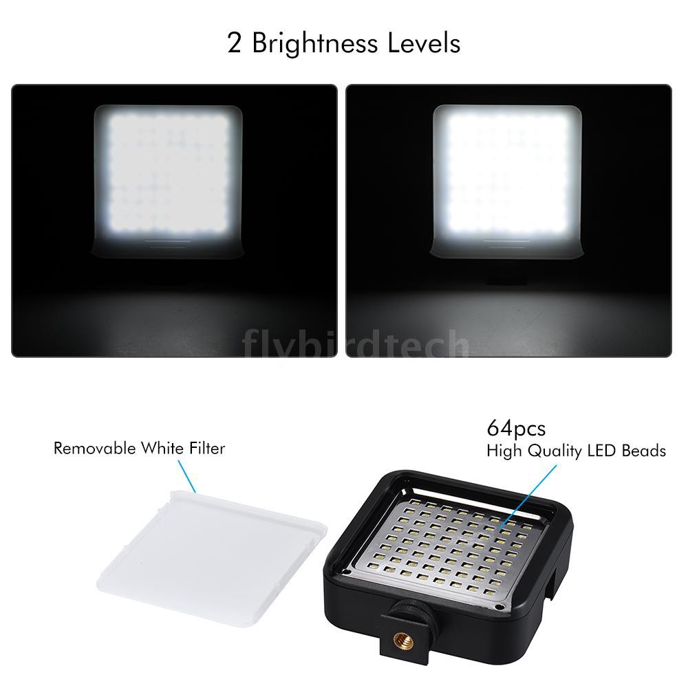 LED 64 Continuous On Camera LED Panel Light Mini Portable Camcorder Video Lighting for Canon Nikon Sony A7 DSLR

Feature