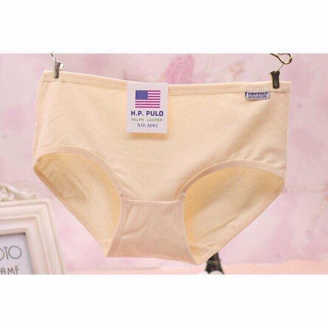 Combo 10 quần lót cotton trơn màu xuất Mỹ hppulo có size 40-60kg