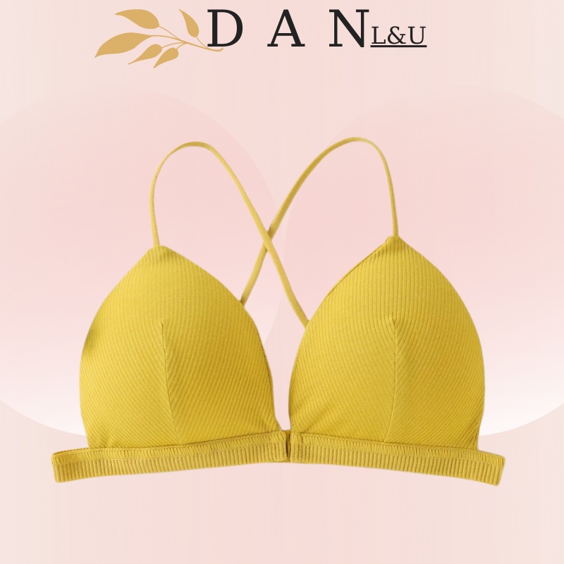 Áo Bra Cotton Cài Trước Gân Tăm Đệm Mỏng Thoải Mái Thoáng Mát 2 Dây DAN L&amp;U 715