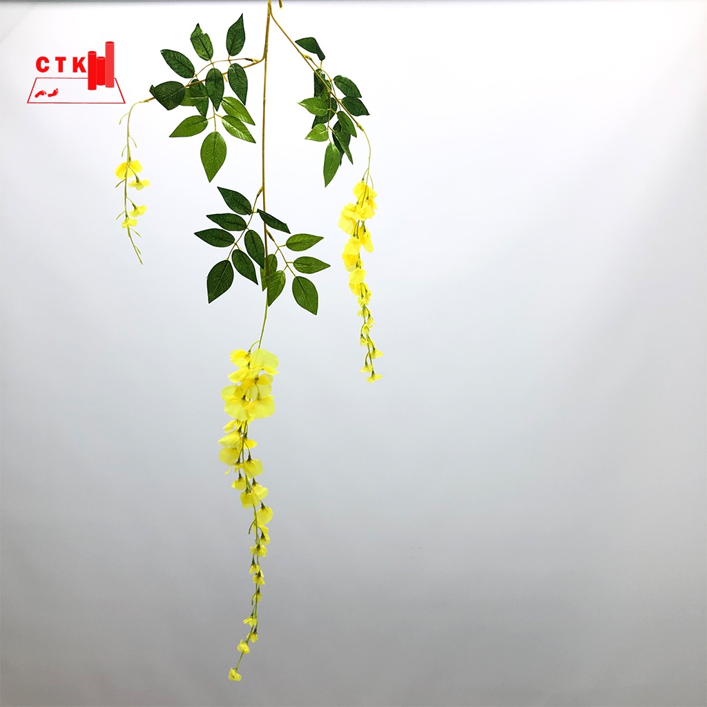 Thảm cỏ treo tường, cỏ nhựa nhân tạo trang trí ban công, hoa tử đằng (90cmx35cm)