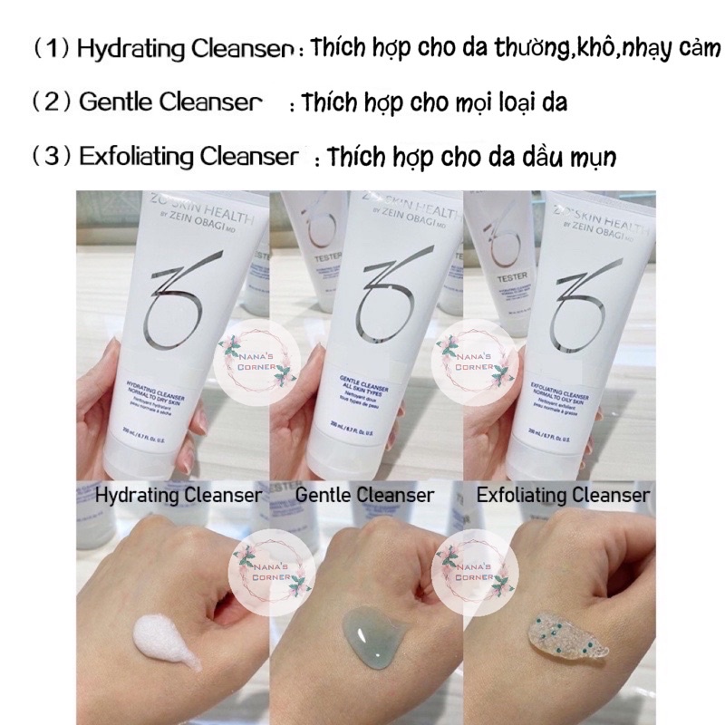 Sữa Rửa Mặt Cho Da Nhạy Cảm Zo Skin Hydrating Cleanser