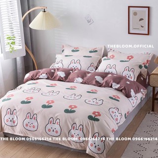 Set Chăn Ga Gối Cotton Poly 4 món - Thỏ Hoa