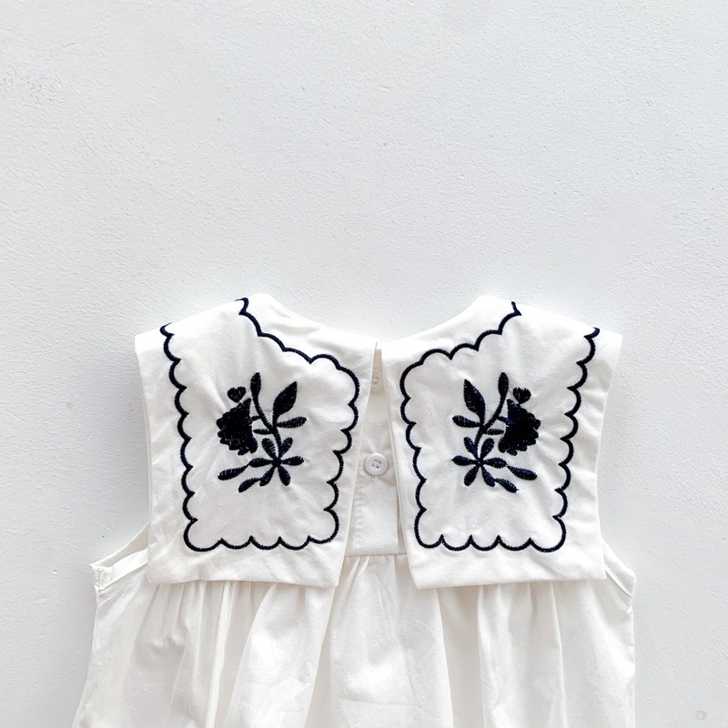 Bộ Áo Liền Quần Không Tay Bằng Vải Cotton Mỏng In Hoa Dễ Thương Dành Cho Bé Gái Sơ Sinh