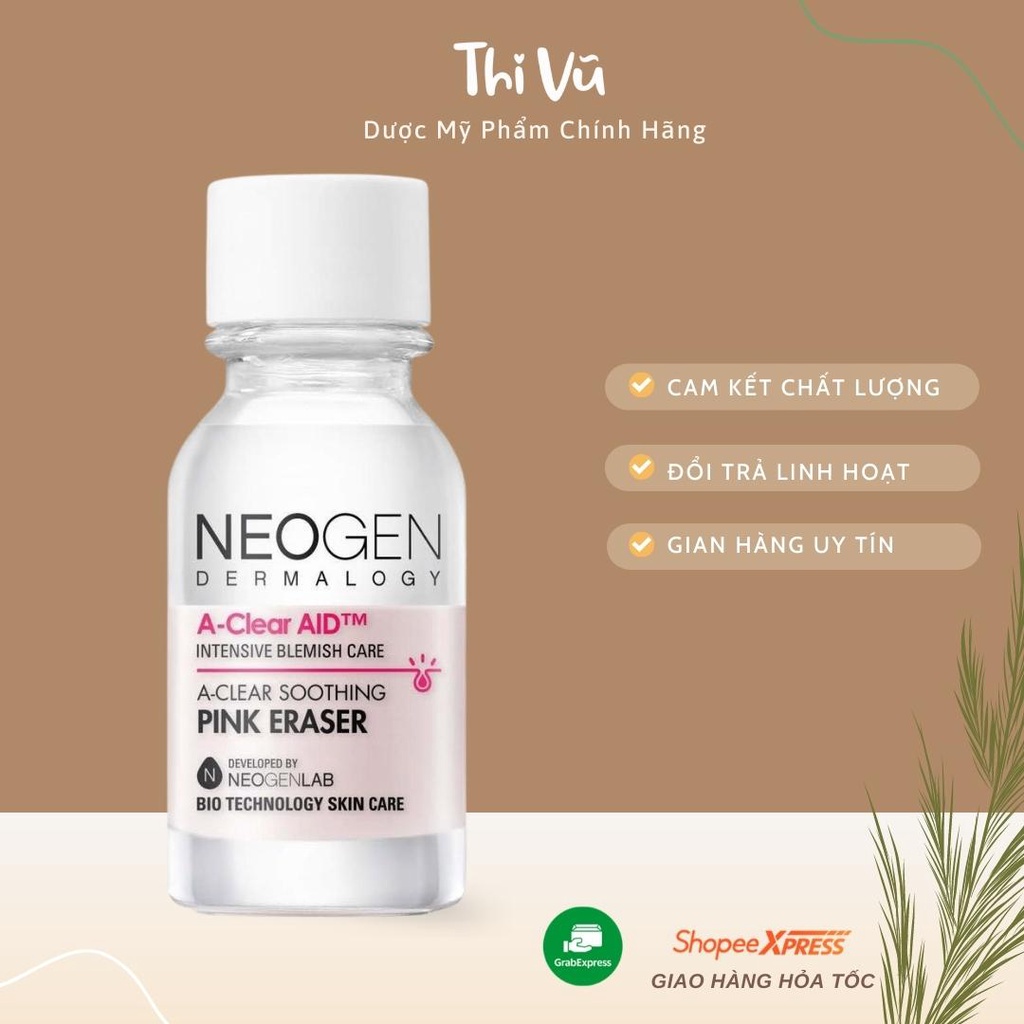 Chấm Mụn Neogen 2 Lớp Sau 4H Neogen Dermalogy A-Clear Aid Soothing Pink Eraser 15ml - Thi Vũ