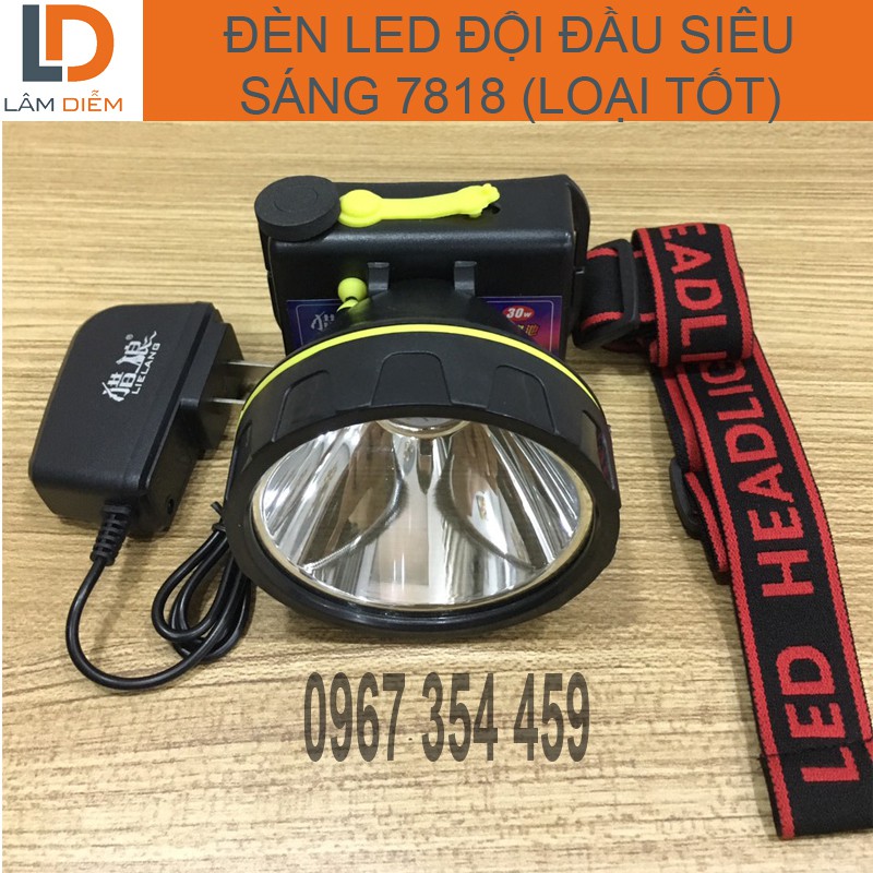 Đèn led đội đầu pin sạc cao cấp siêu sáng 7818 Loại tốt