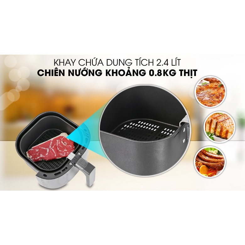 Nồi chiên không dầu Philips, điều khiển cơ, dung tích 4.2L - 0.8Kg, bảo hành 2 năm chính hãng - HD9200/90