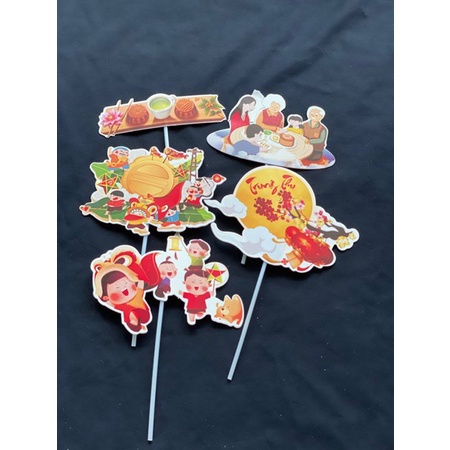 Set Cắm Trung Thu Trăng Phụ Kiện Trang Trí Bánh
