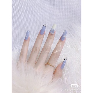 Mẫu nail box charm gấu tím