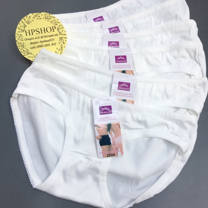 Quần lót cotton học sinh màu trắng không lộ, thấm hút tốt 2626